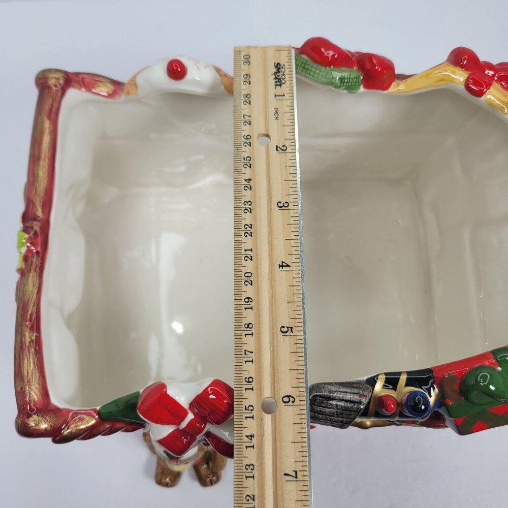 Fitz & Floyd The First Ladies Collection Christmas Red Sleigh Serving Bowl NOB - Picture 9 of 11